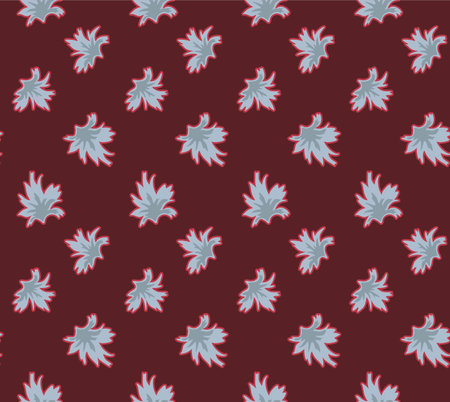 Japanese Fluffy Flower Vector Seamless Patternのイラスト素材