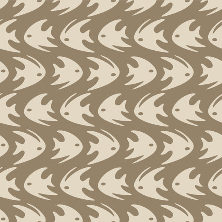 Japanese Angelfish Motif Vector Seamless Patternのイラスト素材