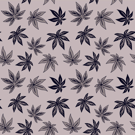 Japanese Classic Maple Leaf Vector Seamless Patternのイラスト素材