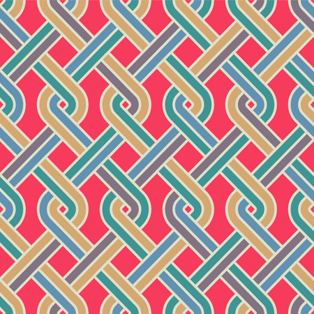 Japanese Curl Zigzag Weave Vector Seamless Patternのイラスト素材
