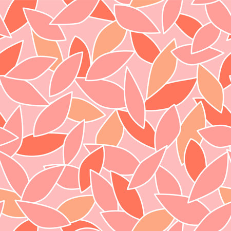 Japanese Overlap Leaf Vector Seamless Patternのイラスト素材