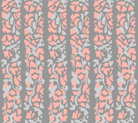 Japanese Flower Vine Stripe Vector Seamless Patternのイラスト素材