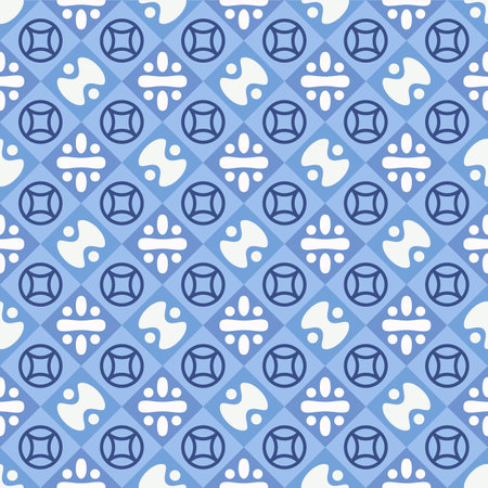 Japanese Geometric Motif Diamond Vector Seamless Patternのイラスト素材