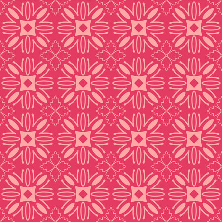 Japanese Circle Flower Vector Seamless Patternのイラスト素材