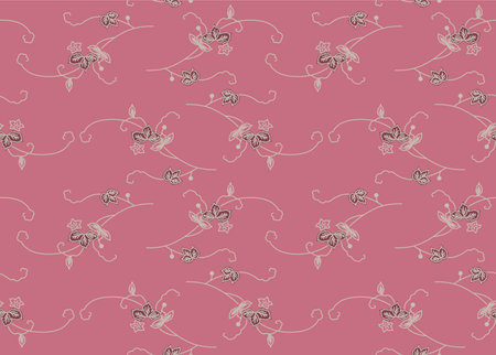 Japanese Curl Leaf Branch Vector Seamless Patternのイラスト素材