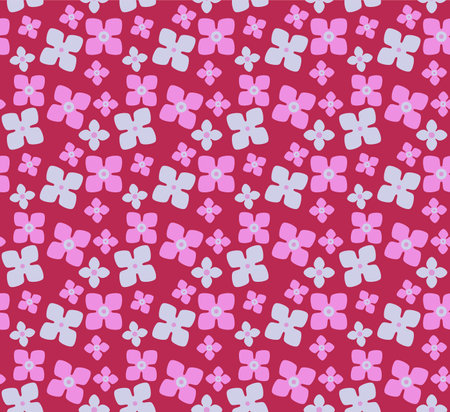Japanese Cute Diamond Flower Vector Seamless Patternのイラスト素材