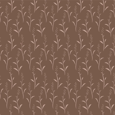Japanese Leaf Branch Swirl Line Vector Seamless Patternのイラスト素材