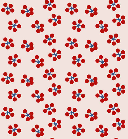 Japanese Cute Circle Petal Flower Vector Seamless Patternのイラスト素材