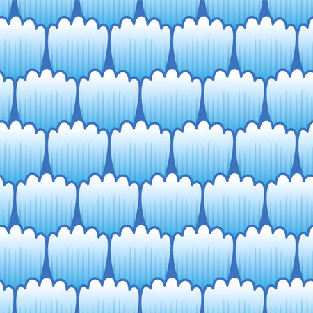 Japanese Overlap Petal Vector Seamless Patternのイラスト素材