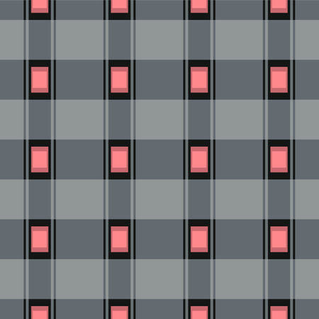 Japanese Checkered Plaid Vector Seamless Patternのイラスト素材