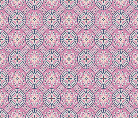 Japanese Diamond Star Flower Vector Seamless Patternのイラスト素材