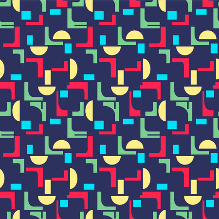 Japanese Colorful Geometric Vector Seamless Patternのイラスト素材