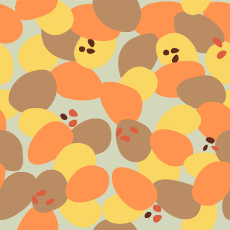 Japanese Autumn Overlap Leaf Vector Seamless Patternのイラスト素材