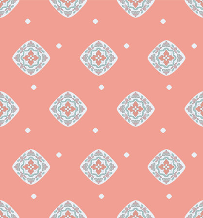 Japanese Sweet Flower Diamond Vector Seamless Patternのイラスト素材