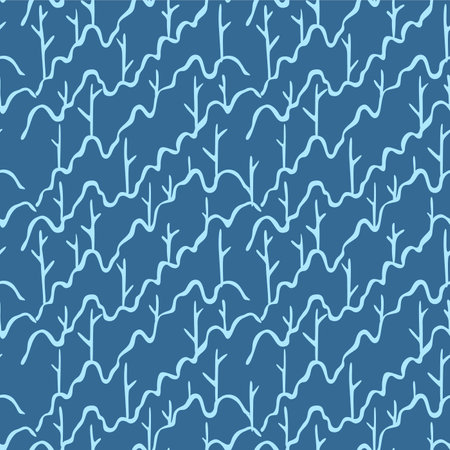 Japanese Forest Line Vector Seamless Patternのイラスト素材