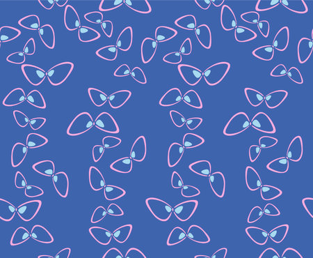 Japanese Pretty Butterfly Motif Vector Seamless Patternのイラスト素材