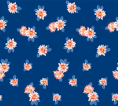 Japanese Blooming Vector Seamless Patternのイラスト素材
