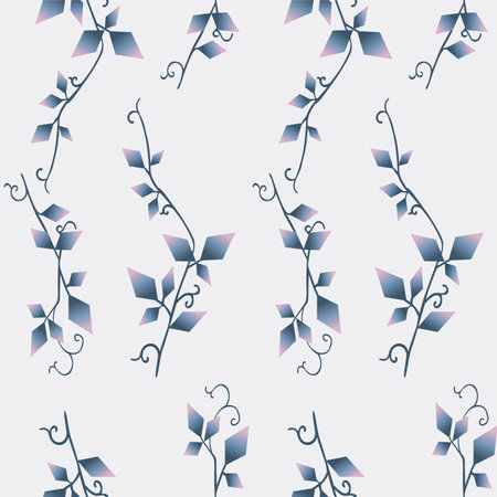 Japanese Geometric Bouquet Vector Seamless Patternのイラスト素材