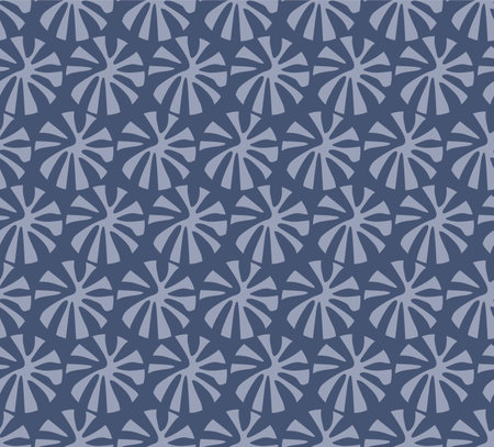 Japanese Flower Circle Vector Seamless Patternのイラスト素材