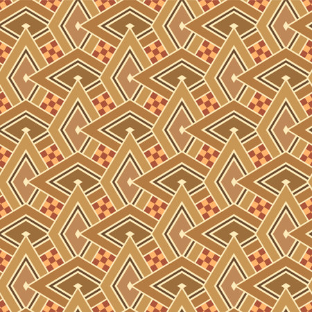 Japanese Overlap Diamond Checkered Vector Seamless Patternのイラスト素材