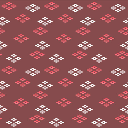 Japanese Ellipse Petal Flower Vector Seamless Patternのイラスト素材
