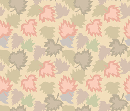 Japanese Pastel Leaf Fall Vector Seamless Patternのイラスト素材