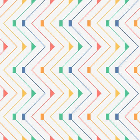 Japanese Colorful Zigzag Line Vector Seamless Patternのイラスト素材