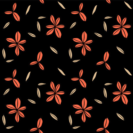 Japanese Leaf Motif Vector Seamless Patternのイラスト素材