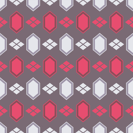 Japanese Hexagon Diamond Row Vector Seamless Patternのイラスト素材