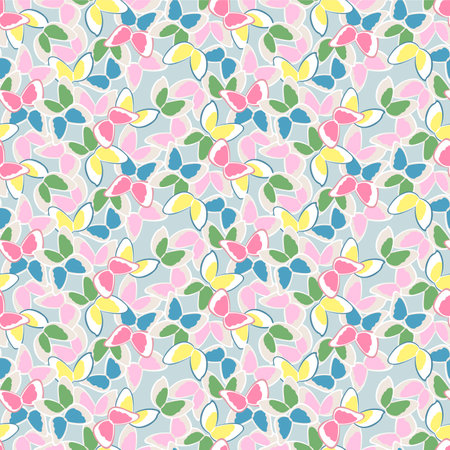 Japanese Colorful Butterfly Vector Seamless Patternのイラスト素材
