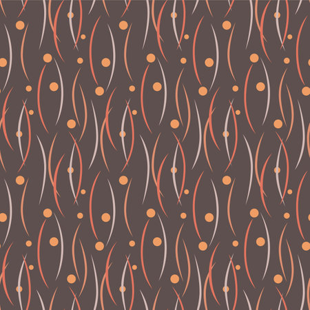 Japanese Curl Grass Leaf Vector Seamless Patternのイラスト素材