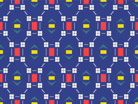 Japanese Geometric Motif Octagon Net Vector Seamless Patternのイラスト素材