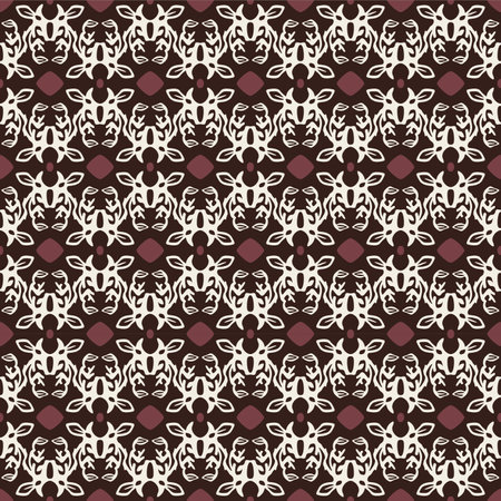 Japanese Zigzag Leaf Motif Vector Seamless Patternのイラスト素材