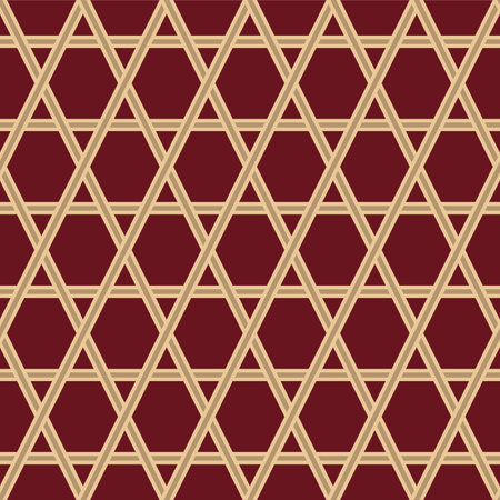 Japanese Hexagon Star Weave Vector Seamless Patternのイラスト素材
