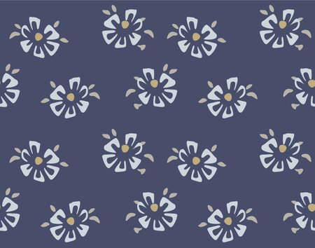 Japanese Classic Flower Vector Seamless Patternのイラスト素材