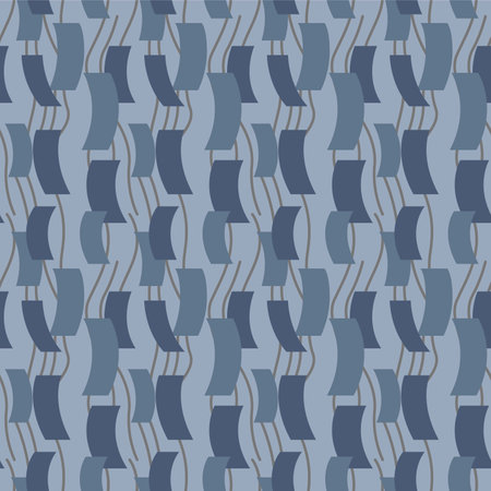 Japanese Flow Geometric Motif Vector Seamless Patternのイラスト素材