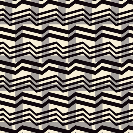 Japanese Zigzag Line Plaid Vector Seamless Patternのイラスト素材