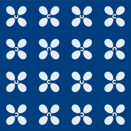 Japanese Pretty Cross Petal Flower Vector Seamless Patternのイラスト素材