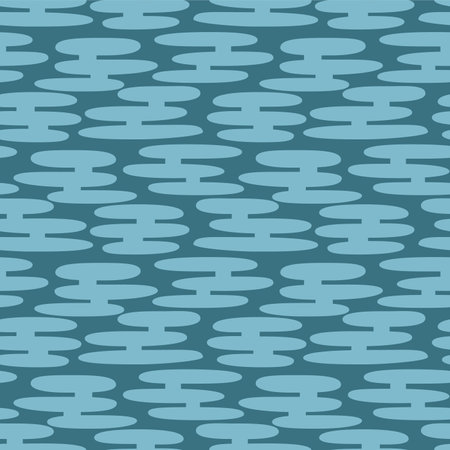 Japanese Round Cloud Vector Seamless Patternのイラスト素材