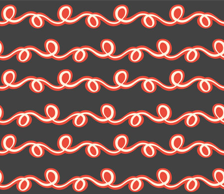 Japanese Swirl Ribbon Line Vector Seamless Patternのイラスト素材