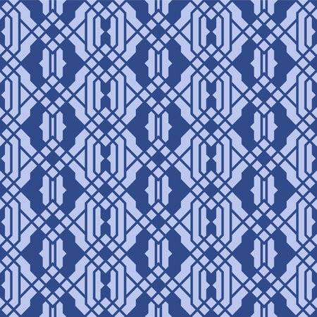 Japanese Hexagon Line Motif Vector Seamless Patternのイラスト素材
