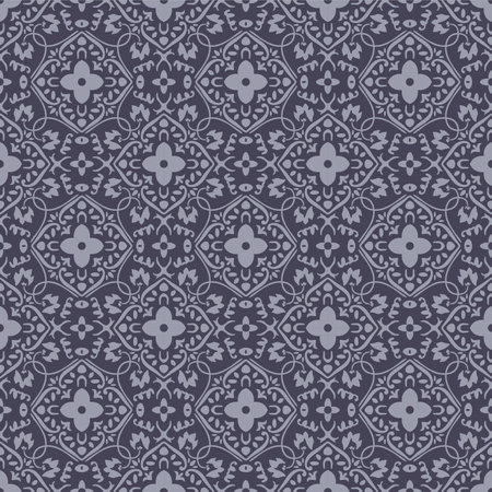 Japanese Luxury Flower Diamond Vector Seamless Pattern