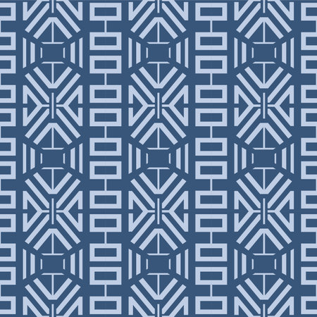 Japanese Tribal Hexagon Line Vector Seamless Patternのイラスト素材