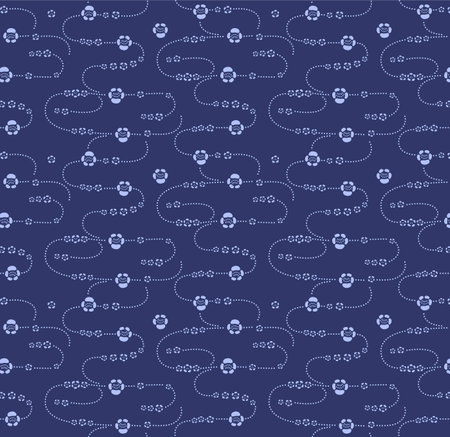 Japanese Flower Curl Zigzag Line Vector Seamless Patternのイラスト素材