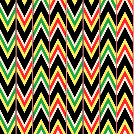 Japanese Colorful Zigzag Line Stripe Vector Seamless Patternのイラスト素材