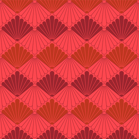 Japanese Hand Fan Diamond Vector Seamless Patternのイラスト素材