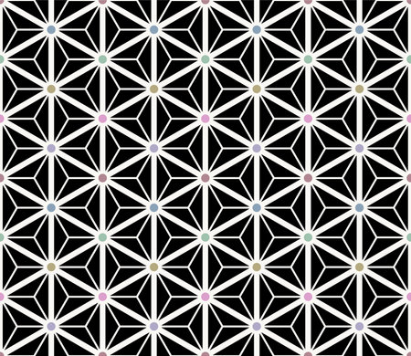 Japanese Hexagon Triangle Net Vector Seamless Patternのイラスト素材