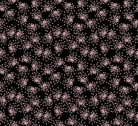 Japanese Cute Petal Bouquet Vector Seamless Patternのイラスト素材