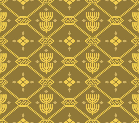 Japanese Motif Diamond Vector Seamless Patternのイラスト素材