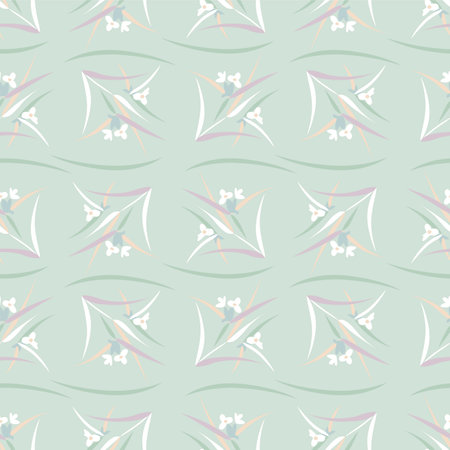 Japanese Bouquet Grass Vector Seamless Patternのイラスト素材